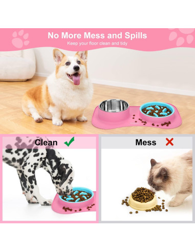 Cuencos de Alimentación Lenta Anipaw 3 en 1 con Tapete Antideslizante