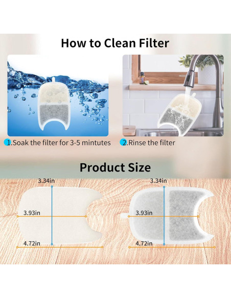 Paquete de 12 Filtros y Esponjas para Fuente de Agua Kactoily Paquete de 12 Filtros y Esponjas para Fuente de Agua Kactoily