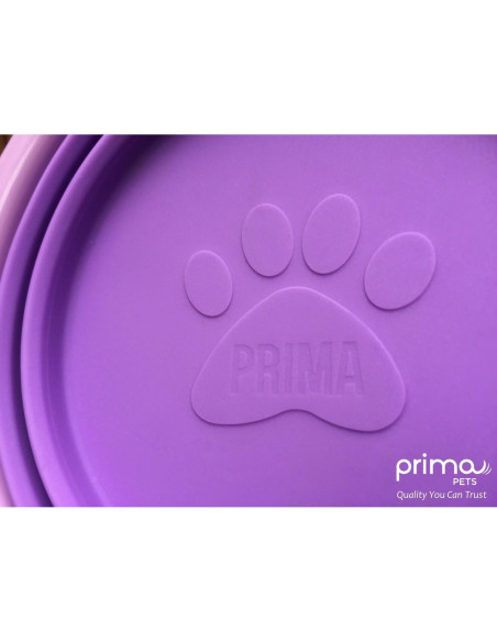 Tazón de Viaje Plegable Prima Pets 1.5 Tazas Púrpura - 2 Paquete Tazón de Viaje Plegable Prima Pets 1.5 Tazas Púrpura - 2 Paquete