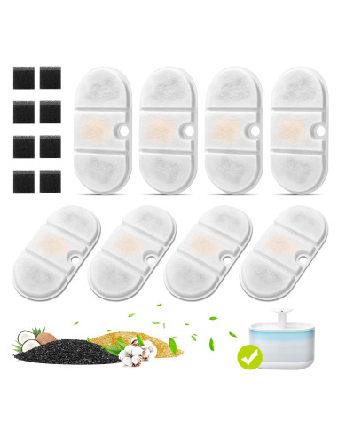 Paquete de 8 Filtros de Reemplazo para Fuente de Agua Dirui PD-3D