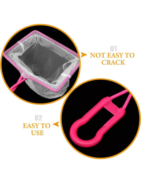 Red de Pescado para Acuario POPETPOP - 3 Pcs, Malla Fina, Rosa Red de Pescado para Acuario POPETPOP - 3 Pcs, Malla Fina, Rosa