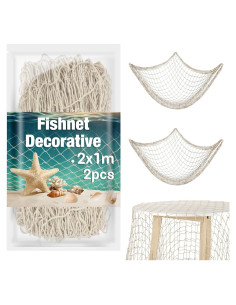 Red de Pescado Decorativa Sukh 2PCS Algodón 198x150cm
