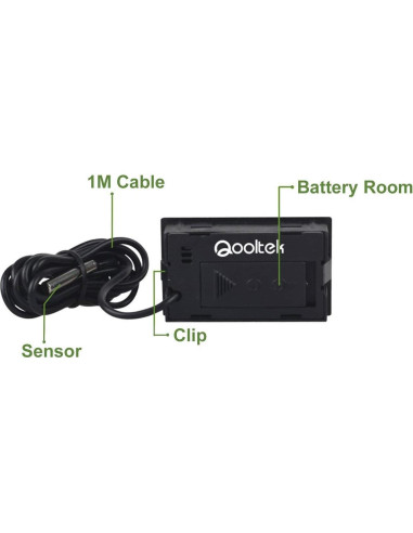 Termómetro Digital LCD Qooltek para Acuario y Terrario