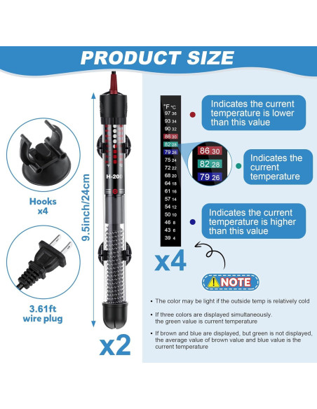 Calentador de Acuario Dreyoo 100W Ajustable para Peceras Calentador de Acuario Dreyoo 100W Ajustable para Peceras