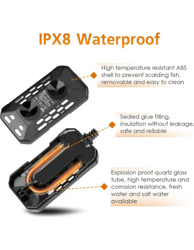 Calentador Submersible AQQA 25W para Acuario 3.8-19L