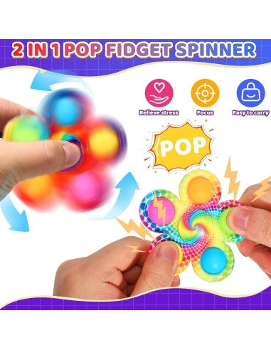 Paquete de 10 Spinners Antiestrés WELLVO para Niños