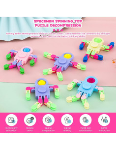 Paquete de 12 Juguetes Antiestrés Spinner Aydsutr 10x7cm 2