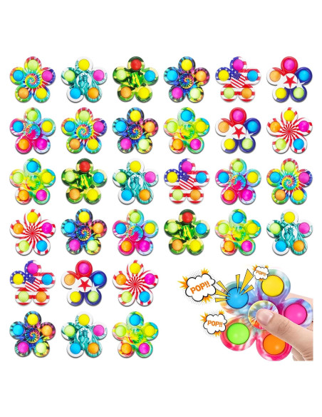 30 Juguetes Antiestrés FODYNE Pop it y Spinner para Niños 30 Juguetes Antiestrés FODYNE Pop it y Spinner para Niños