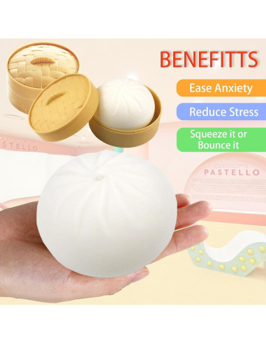 4 Pcs Bola de Estrés Dumpling Squishy SHEHARUHI Alivio Ansiedad