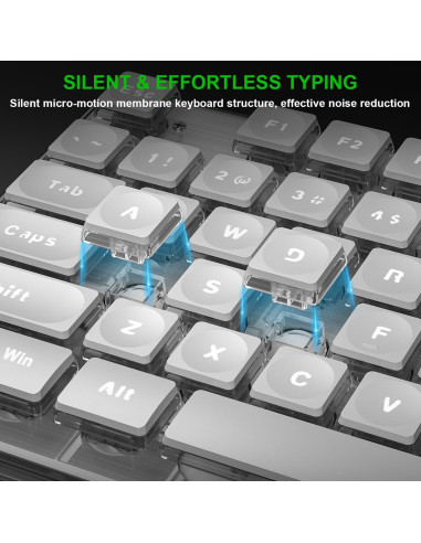 Combo Teclado y Ratón Inalámbricos BlueFinger RGB Silencioso