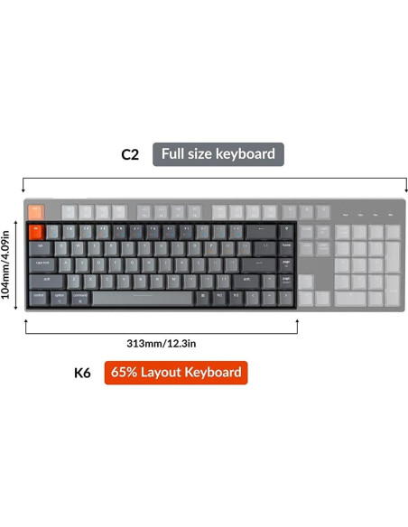 Teclado Mecánico Inalámbrico Keychron K6 Bluetooth 5.1 68 Teclas Teclado Mecánico Inalámbrico Keychron K6 Bluetooth 5.1 68 Teclas