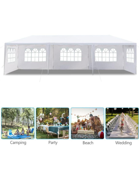 Carpa de Patio Kcelarec 3x9m con 5 Paredes Laterales Removibles Carpa de Patio Kcelarec 3x9m con 5 Paredes Laterales Removibles