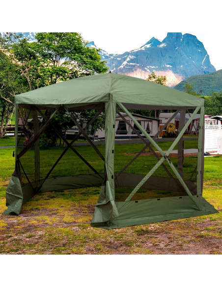 Carpa Plegable Gazebo Outsunny Hexagonal 3.66m Verde Carpa Plegable Gazebo Outsunny Hexagonal 3.66m Verde