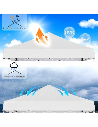 Carpa Pop Up Morngardo 10x10 Blanca Impermeable Ajustable