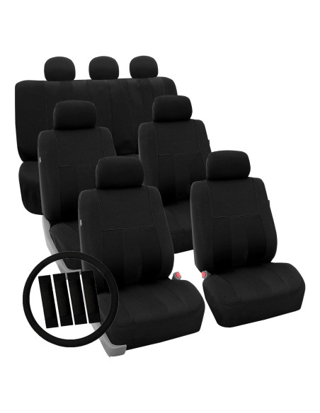 Fundas de Asiento de Coche FH Group 7 Asientos Rayas Negras Fundas de Asiento de Coche FH Group 7 Asientos Rayas Negras