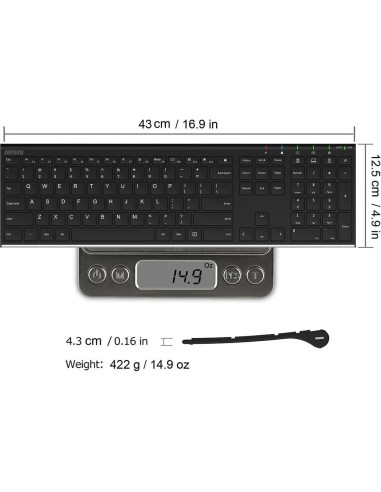 Teclado Inalámbrico Arteck HW192 Acero Inoxidable Ultra Delgado