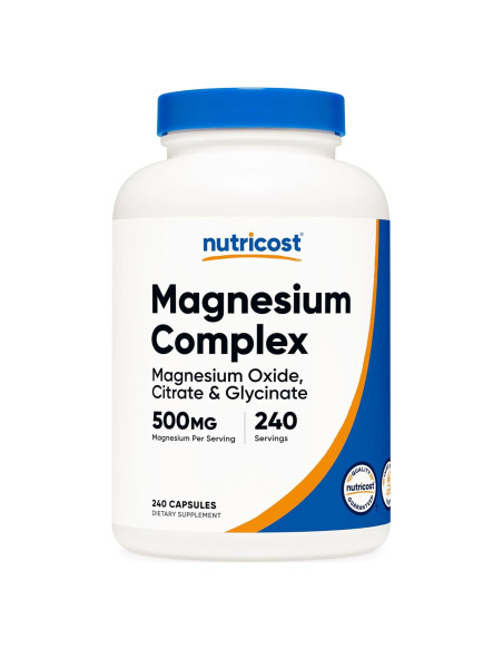 Complejo de Magnesio Nutricost 500mg - 240 Cápsulas Sin Gluten Complejo de Magnesio Nutricost 500mg - 240 Cápsulas Sin Gluten