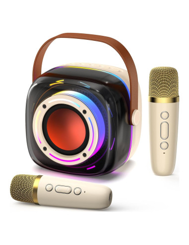Máquina de Karaoke PPMIC con 2 Micrófonos Inalámbricos