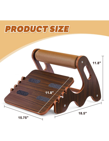 Reposapiés ergonómico ajustable Spaccld de madera antideslizante Reposapiés ergonómico ajustable Spaccld de madera antideslizante