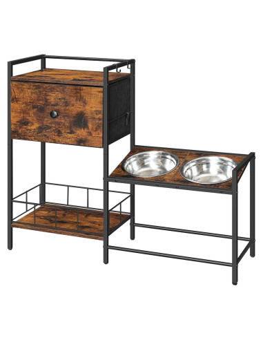 Soporte Elevado para Perros HOOBRO con 2 Cuencos de Acero Inoxidable