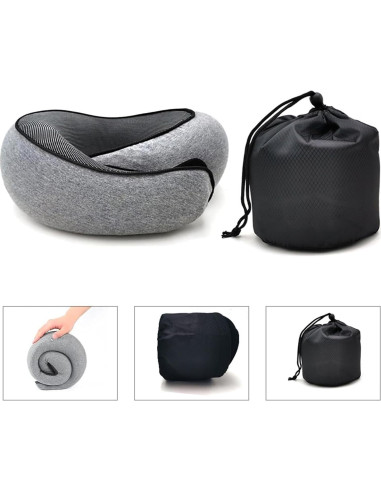 Almohada de Viaje RURING Azul Oscuro Espuma de Memoria