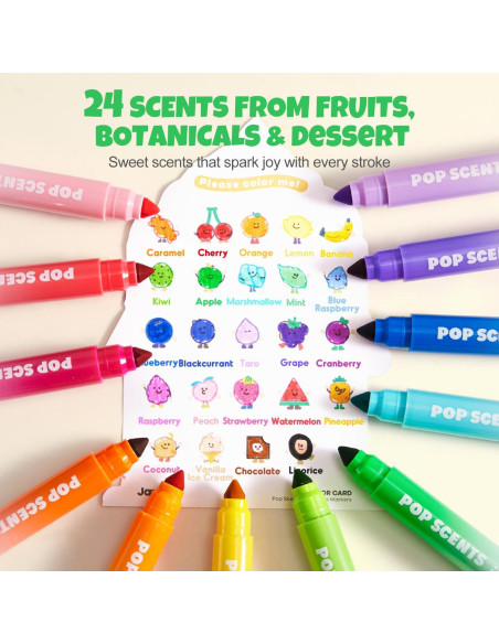 Marcadores Lavables Aromatizados Jar Melo 24 Colores para Niños Marcadores Lavables Aromatizados Jar Melo 24 Colores para Niños