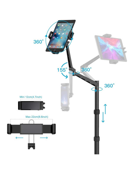 Soporte de Piso para Tableta Smatree Ajustable 40-140 cm Soporte de Piso para Tableta Smatree Ajustable 40-140 cm
