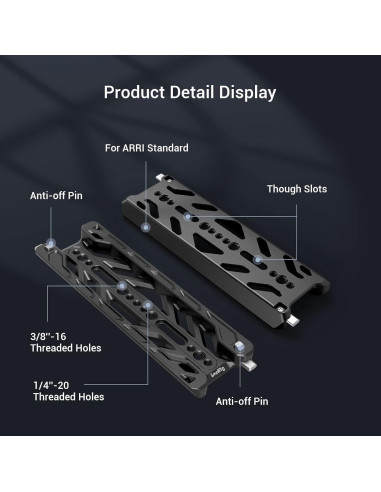 Placa Dovetail 20,32cm SMALLRIG 3770 para ARRI 20kg