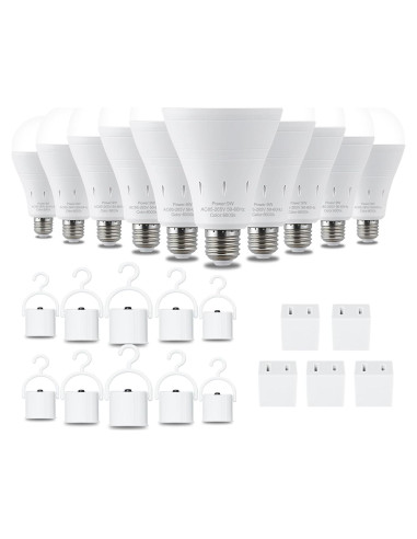Paquete de 10 Bombillas LED Recargables DEBAOBULB 9W 6000K