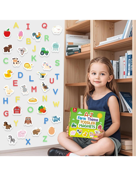 Set de Imanes de Granja y Letras ABC Justforjoyful - 52 Piezas Set de Imanes de Granja y Letras ABC Justforjoyful - 52 Piezas