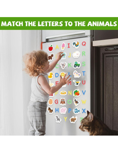 Set de Imanes de Granja y Letras ABC Justforjoyful - 52 Piezas
