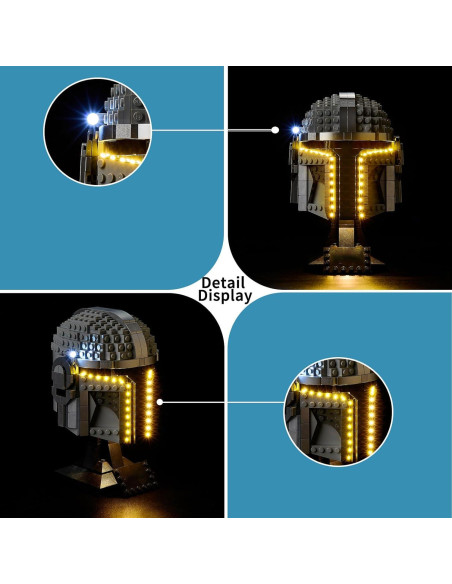 Kit de Luz LED BrickSoul para Casco Mandaloriano Lego 75328 Kit de Luz LED BrickSoul para Casco Mandaloriano Lego 75328