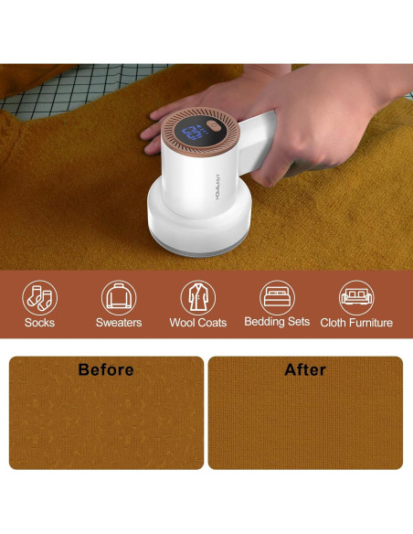 Quitapelusas HOMEASY M2 recargable con 3 cuchillas y LED Quitapelusas HOMEASY M2 recargable con 3 cuchillas y LED