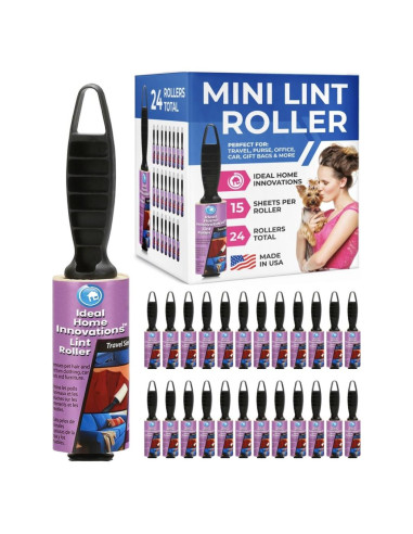 Mini Rodillos Quitapelusas Ideal Home 24 Rollos 360 Hojas