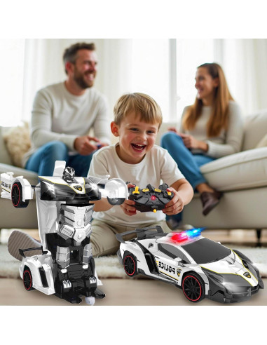Coche de Control Remoto Dolanus 278 Transformable Robot Negro