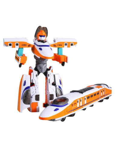 Robot Transformador Tren Subterráneo SHANTOU 7.62cm Rojo/Azul/Blanco