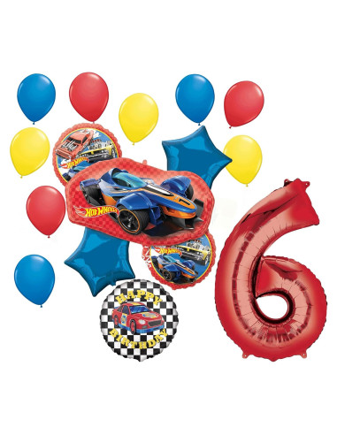 Ramo de Globos Anagram Hot Wheels 6to Cumpleaños Fiesta