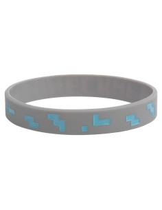 Pulsera de goma de diamante JINX Minecraft gris grande