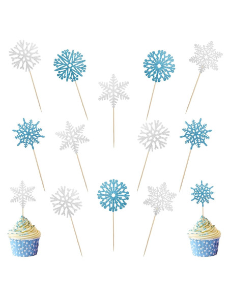 Toppers de Cupcake Copo de Nieve 24 Pcs Genérico Invierno Toppers de Cupcake Copo de Nieve 24 Pcs Genérico Invierno