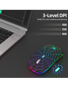 Ratón Inalámbrico Recargable MMK Negro con 3 DPI Ajustables 2