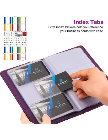 Organizador de Tarjetas de Negocios MaxGear, 240 Tarjetas, Púrpura Organizador de Tarjetas de Negocios MaxGear, 240 Tarjetas, Púrpura