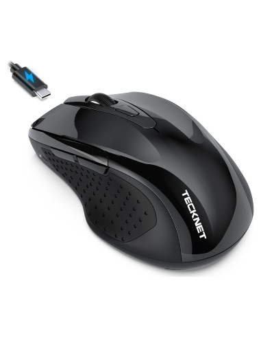 Ratón Inalámbrico Recargable TECKNET Jiggler 4800 DPI Negro