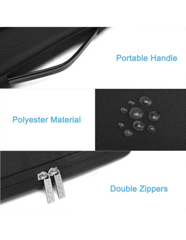 Funda Protectora para Laptop 13.3" MOSISO Negra con 3 Bolsillos