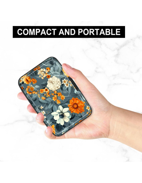 Cartera de Tarjetas de Crédito Atufsuat RFID Floral Dura 11x7 cm Cartera de Tarjetas de Crédito Atufsuat RFID Floral Dura 11x7 cm