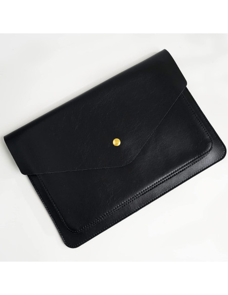 Funda de cuero para laptop 13" Benfan negra compatible MacBook Funda de cuero para laptop 13" Benfan negra compatible MacBook