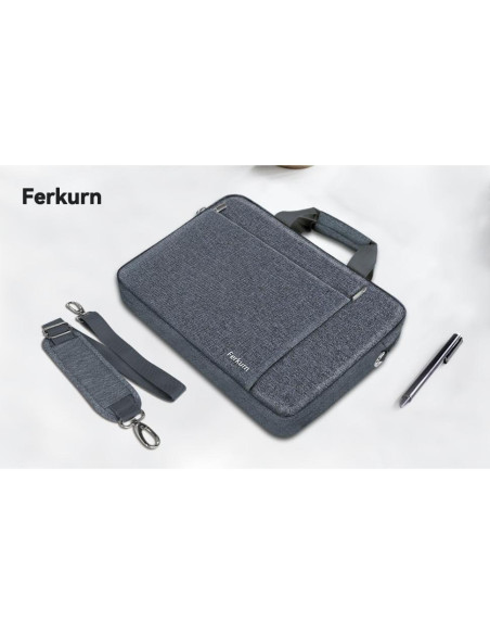 Funda para Laptop Ferkurn 15.6" Gris - Bolsa Unisex con Correa Funda para Laptop Ferkurn 15.6" Gris - Bolsa Unisex con Correa