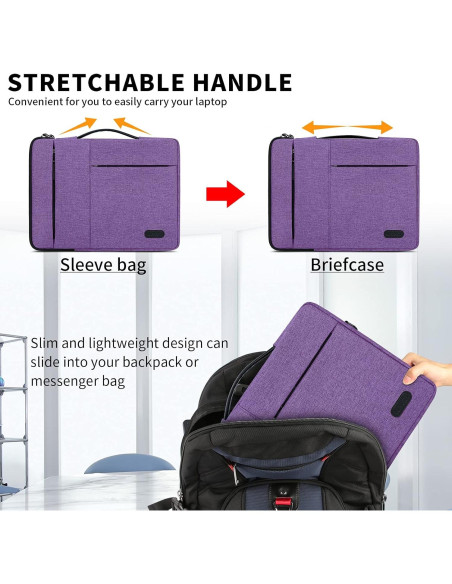 Funda para Laptop 13.3-14" Lubardy Morado Impermeable 360 Funda para Laptop 13.3-14" Lubardy Morado Impermeable 360