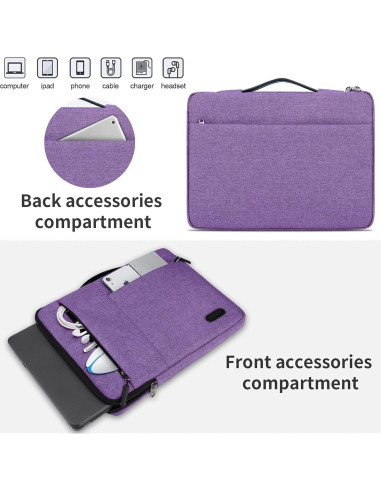 Funda para Laptop 13.3-14" Lubardy Morado Impermeable 360