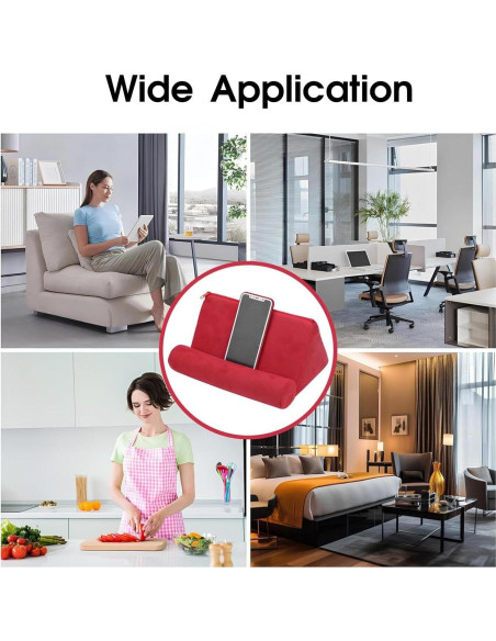 Soporte de Almohada para Tablet Kelepu - Tela de Ante Rojo Soporte de Almohada para Tablet Kelepu - Tela de Ante Rojo