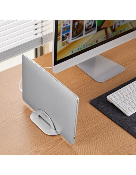 Soporte Vertical para Laptop JARLINK Ajustable Aluminio Plata Soporte Vertical para Laptop JARLINK Ajustable Aluminio Plata
